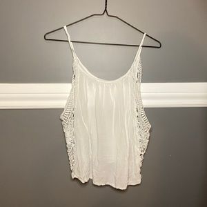 White Tank with Lace Sides
